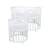 Waldin Owalne Łóżeczko 7w1 z materacem BIAŁE