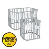 Waldin Łóżko dziecięce 7 w 1 w kolorze szarym z materacem